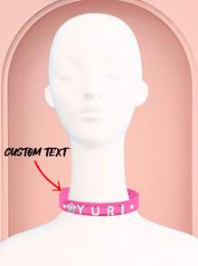 1PC Personalized Custom PU Leather Necklace, Customizable With Your Name, Customized Shiny Rhinestone Collar, Multi-Size Adjustable Collars, Customized Bracelets For Couples Of Men And Women, Rave