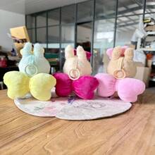 For Labubu Plush Doll [This Only Includes The Outfit]: 17cm Printed Overall Dress, Butterfly Decor Replacement Outfit For 10cm Plush Doll