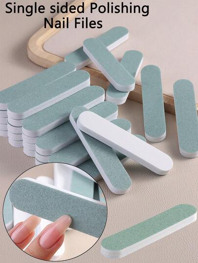 5/10/20/30/40/50件装指甲锉打磨浅绿色指甲抛光块，角质层推，打磨修型抛光棒，适合初学者和美甲沙龙美甲海绵工具