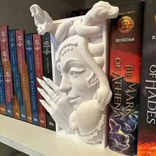 alosuka Medusa Statue Bookends, Bookshelf, Table Decorative Sculpture, Interior Decoration, Gift For Book Lovers - White - View 2
