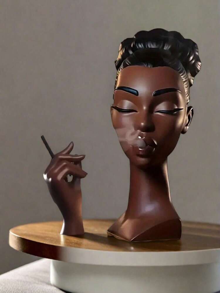 1 Pc/Set Head Portrait Incense Burner, Face Incense Burner Room Decoration, Incense Burner Suitable For Bedroom, Living Room, Home Prayer, Home Decor, Office Decor, Can Be Used As A Holiday Gift, Back-To-School Gift, Souvenir Or Living Room Accessories, Girlfriend Gift, Birthday Graduation Gift, Relaxation Resin Incense Burner, Home Decor Decoration, Perfect Holiday Gift. - Multicolor - View 1