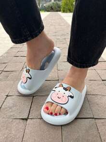 Sandalias de Vaca Estampado Interno Azul - Azul - Ver 4