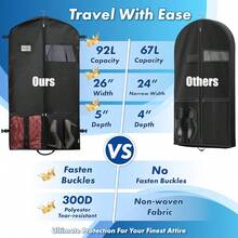 43-Inch Heavy Duty Garment Bag With Pockets For Dresses, Coats - 43 Inch Long w - View 3