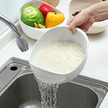 1个塑料多功能蔬果沥水篮，带沥水功能，厨房用品，厨房配件，厨房工具 - 彩色 - 查看 1