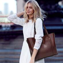 Womens Leather Purses And Handbags For Women Top Handle Satchel Bags Tote Purses Bags - màu đen - Xem 2