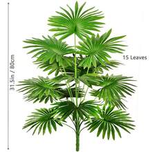 56-84-105cm/41.33in Artificial Plants Large Fake Fan-Leaf Sunflower Tree Plastic Plant Leaves Artificial Jungle Palm Tree - Olive Green - View 8