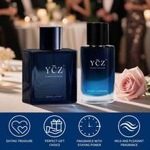 YCZ Men's Cologne, A Father's Day Gift Selection, Featuring A Citrus And Mint Woody Fragrance, 1.69 Oz. With Its Unique Scent, It Makes The Perfect Birthday Gift For Your Father Or Boyfriend. Ideal For Holidays, Dates, Commuting, And Parties-A Premium Fragrance. - Xanh + Kho Báu Xanh - Xem 5