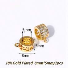 2 stuks 18K verguld messing metalen inleg zirkonia scharnierende hanger enhancer borgsluitingen DIY sieraden maken accessoires