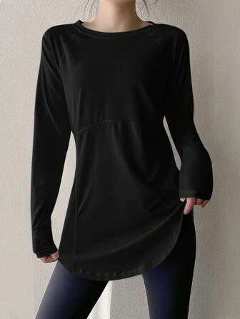 Women Fitness Yoga Top, Quick Dry Shirt For Running, Gym & Workout, Stretchy Compression Base Layer