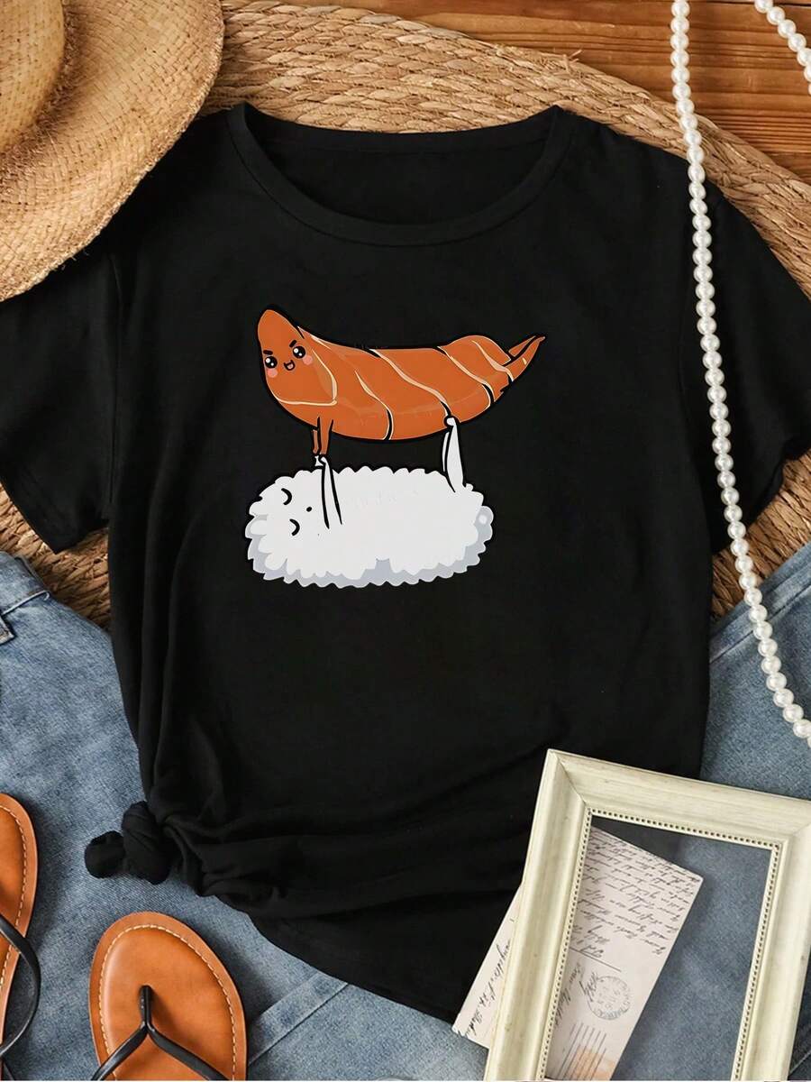 Women T-Shirts - 黑色 - 查看 1