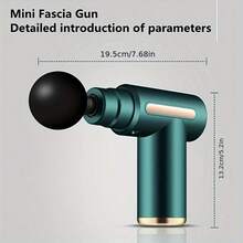 Portable Mini Fascia Gun, Rechargeable, With 4 Interchangeable Massage Heads, A Home-Use Electric Massage Gun For Muscle Fascia. - Red - View 10