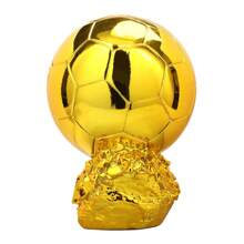 كأس كرة قدم ذهبي الكرة للديكور المكتبي مصنوع بتقنية الطلاء الكهربائي، كأس كرة قدم من الراتنج هدية للأعياد والميلاد