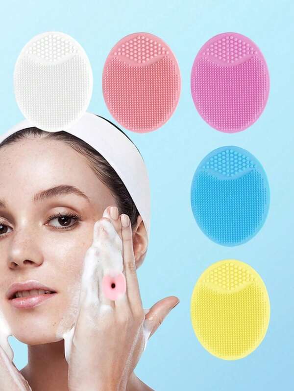 1 pieza Cepillo de limpieza facial de silicona suave, para exfoliación profunda y limpieza de poros, adecuado para pieles propensas al acné, lavado facial de limpieza profunda, exfoliación suave y herramienta de masaje facial, accesorio esencial para el cuidado facial, herramienta de limpieza personal esencial para el verano, adecuada para mujeres y hombres, herramienta portátil de limpieza facial para viajes, herramienta de cuidado de la piel, suministros de viaje, boda, fiesta de Navidad, regalo para mamá, decoración del hogar, regalo de Navidad, regalo de cumpleaños (color y estilo aleatorios)