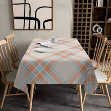 1/20PCs Tablecloth With Line Grid Printed Design, Rectangular Tablecloth, Perfect For Picnics, Camping, Weddings, Birthday Parties, Restaurants, And Buffet Dinners