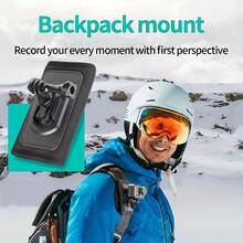 360° 旋转夹式背包胸带运动相机支架 - 耐用支架，带可调节肩垫，适用于 GoPro Hero 13 Black、Hero 12/11/9/8/7、Insta360 X3、SJCAM 等 - 快速释放、防滑设计，是户外探险和旅行的理想选择 - 彩色 - 查看 2