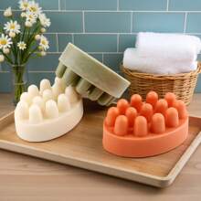 1pc Massage Brush-Shaped Reusable Silicone Mold - Easy Release DIY Mold For Handmade Soap, Aromatherapy Candles & Plaster Diffuser Stones