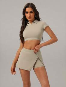 MASKERT 春夏两件套女套装运动套装健身房服女套装网球裙套装健身服运动居家休闲舒适亲肤