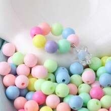 300 piezas de cuentas redondas acrílicas tipo macarrón en una variedad de colores pastel, cuentas espaciadoras redondas, aptas para hacer joyas DIY, pulseras y collares