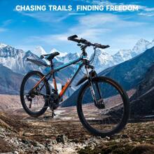 Bicicleta de montaña de 24/26/27,5 pulgadas para hombre y mujer, 24 velocidades, freno de disco doble, suspensión avanzada, cuadro de acero con alto contenido de carbono, horquilla de suspensión, fácil montaje, calcomanías en la pintura.