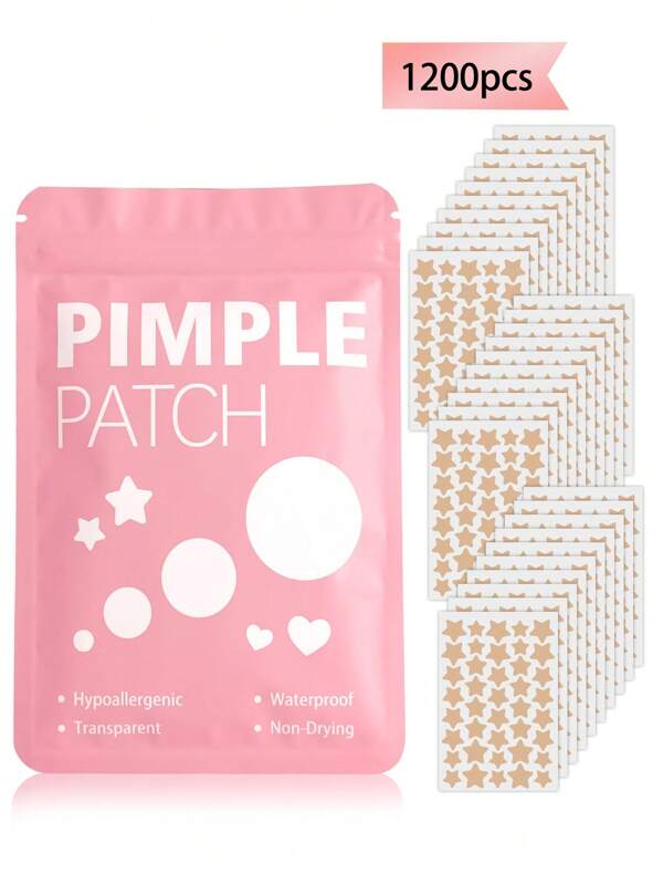 Parches para el acné - Suaves y no irritantes, cubren el acné y las manchas - Parches correctores, impermeables y transpirables para uso facial diario, productos esenciales para el cuidado de la piel, fáciles de llevar, adecuados para viajes, fiestas y consejos de belleza, accesorios perfectos para tomar fotos, parches invisibles para el acné y la cobertura de granos