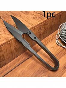 1 Piece High-Quality Black Carbon Steel U-Shaped Small Scissors – Thread Cutter And Yarn Trimmer With Spring Design – Ideal For Sewing, Embroidery, Tailoring, And DIY Crafts – Great For Household Use, Garden Plant Bud And Leaf Trimming, Mini Precision Cutting Tools For Needlework - Multicolor - View 3