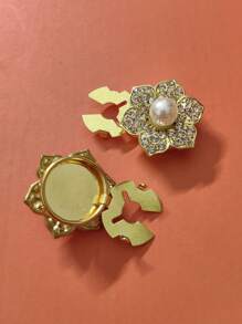2pcs Button Cover For Shirt Flower Shape Cufflinks Covers Flower Sleeve Button Clip On Button For Dress Wedding Tux Decoration Button Clothing Accessories Gifts
