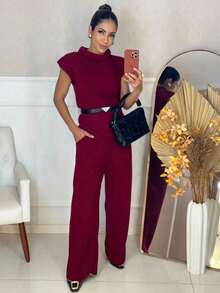 Women Sweater Co-Ords - Red - View 2