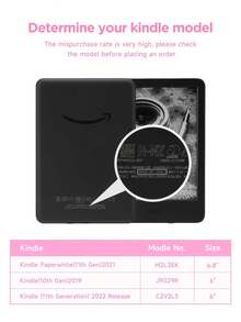1 件生日快乐字母图案保护套适用于 Kindle NK 11/Kindle Basic/Kindle Paperwhite 5、Kindle 2024，自动唤醒/睡眠，轻薄便捷，浪漫礼物 - 紫色 - 查看 7
