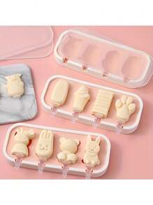 Juego de moldes de paletas de helado con dibujos animados (25cm x 10cm), moldes de silicona para polos, moldes reutilizables para helados, accesorios de playa, utensilios de cocina de verano, menaje de cocina