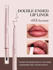 JOOCYEE Double-Ended Lip Liner Pencil, Long-Lasting Smooth Matte Finish - 03 Chestnut - View 3