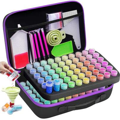 1set Diamond Painting Storage Containers(Without Beads),Diamond Art Kits For Adults,Portable Bead Storage Boxes For Diamond Painting Accessories And Tools, Accessories Art Organizers And Storage