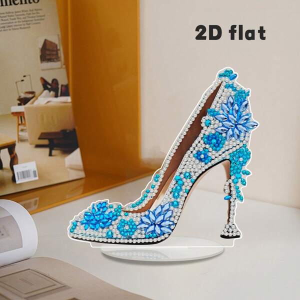 1/2pcs DIY Diamond Painting Kit With Sparkling Acrylic Diamonds, Elegant High Heel Flower Design, Round Crystal Diamond Painting Artwork, Ideal For Bedroom, Cafe And Living Room Decor, Perfect Gift For Women, Family And Friends, Suitable For Christmas, Thanksgiving, Valentine's Day, Anniversary, Birthday, Multi-Functional Home Decor For Living Room, Bedroom, Study