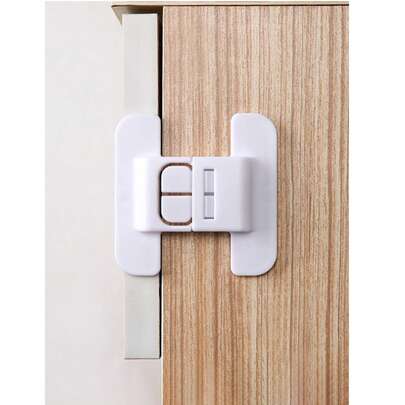 2/4/6件通用闭门器无需打孔，防儿童橱柜锁儿童冰箱锁，抽屉柜冰箱壁橱自粘锁扣
