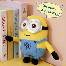 Miniso Minions 系列 - 8 英吋 Bob 毛絨娃娃，柔軟短毛絨材質與經典制服設計，精緻表情還原，適合臥室枕頭、桌面裝飾與生日禮物，動漫周邊商品 (1件) - 鮑伯 - View 3