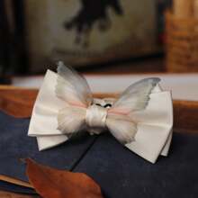 Creative Butterfly Bow Tie Men Necktie Solid Color Adjustable Soft Textured Bowknot Bridegroom Groomsman Cravat