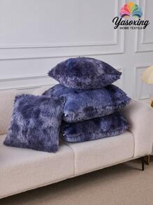 1 Stück marineblauer Batik Plüschkissenbezug ohne Füllung, moderner Flanell dekorativer Überwurf Kissenbezug mit Reißverschluss für Zuhause, für Sofa, Wohnzimmer Heimdekoration, Bettwäsche, Sofakissenbezüge [ohne Kisseneinsatz], für den täglichen Gebrauch geeignet, hochwertiges minimalistisches Design, Wohnzimmer, Schlafzimmer, kleines Auto