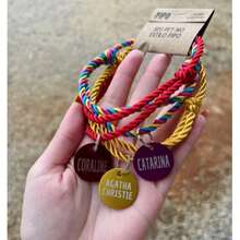 Adjustable Braided Rope Collar With ID Tag For Dogs And Cats - Red - View 2