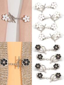 1/2/4/8 Sets Metallknöpfe zum Aufnähen ohne Nähen, Mutterknöpfe, Jacke, Pullover, Strickjacke, dekorative Broschen-Knöpfe für Damen