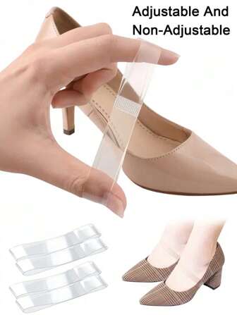 可调节透明鞋带：硅胶隐形高跟鞋踝带 - 防滑，舒适