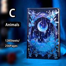 1 件,128 张/256 页,星月女孩魔法精装,复古欧洲魔法书,封面压花笔记本,彩色内页,带 3D 卡片的手册,旅行日记,创意写作,完美的礼物 - A5 - 查看 15