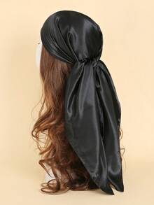 1 pieza de pañuelo cuadrado de bandana multicolor de 90, adecuado para el uso diario, bandana, banda para el cabello, diadema, ideal para darle un toque elegante a tu look - Negro - Ver 12