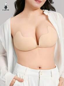 自粘式硅胶胸贴，专为婚纱、露肩连衣裙、隐形胸罩、连衣裙、礼服、旅行和度假设计，提升乳沟和性感胸部。适合B-E罩杯