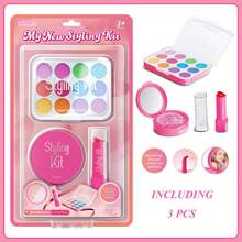 3/10/12pcs Girls Pretend Makeup Toys Beauty Salon Set, Realistic Lipstick Eyeshadow Vanity Playset, Suitable For 4-8 Years Old Girl, Fashion Makeup Party Gift For Kids Christmas Birthday (No Real Cosmetics)