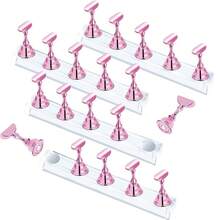 2 Sets Pink Nail Painting Practice Stand With 1M Double-Sided Tape Nail Stand Press Ons & Magnetic Nail Holder With Strong Reusable Putty - Ultimate Display & Painting Stand Nail Art, Gel Polish, Acrylics & Manicure Designs (Model A-Pink). Home Salon, Beginners, Nail Artists & Content Creators Acrylic Nail Art Holder Press Ons Magnetic Nail Display Design Tools Kit Accessories Home Salon Supplies - 粉色 - 查看 2