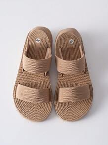 Tropiscape Sandalias planas, ligeras y de moda para exteriores, con textura tejida de yute bohemia, cómodas para la playa y vacaciones