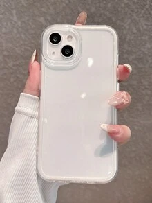 极简厚白边透明手机壳适用于 16 Pro Max/16/16 Pro/16 Plus/15/15 Pro Max/15 Pro/11/12/13/14 Pro Max/11 Pro Max/12 Pro/12 Pro Max/13 Pro/13 Pro Max/14 Pro/14 Pro Max/16E 软壳 - 白色-加厚 - 查看 6