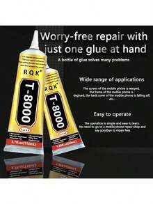 1 件 15ml/50ml/110ml T8000 胶水，用于手机屏幕修复玻璃木工艺品金属和宝石的工艺粘合剂，钻石画亚克力尖钻 DIY，珠宝钻专用胶水 - 黃色 - 查看 4