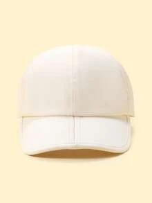 Foldable Parent-Child Baseball Cap, Lightweight Breathable Quick-Dry Cap, Silky Icy Fabric Sun Hat, Solid Classic Design, Suitable For All - Khaki - View 4