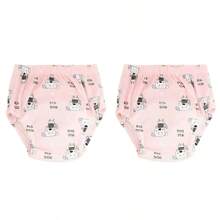 4 pièces de couches lavables et réutilisables pour bébé, étanches, respirantes, 6 couches de protection, 100% polyester, doublure et tissu extérieur imperméable, avec fonction anti-fuite, culottes de propreté, sous-vêtements pour bébé, cadeau de bébé