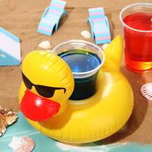 1pc Inflatable Floating Cup Holders For Pool - Cute Animal & Fruit Design Drink Floats For Summer Parties,Floating Drink Floats,Beach & Pool Accessories - Multicolor - View 3